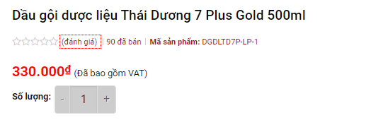 giá dầu gội thái dương 7 gold plus