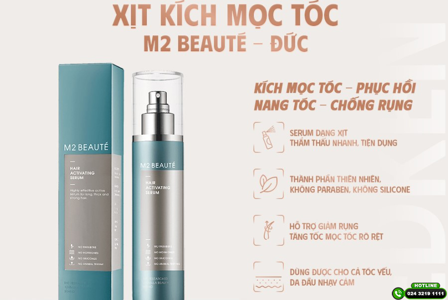 Review xịt mọc tóc M2 Beaute: Thành phần và công dụng thực tế