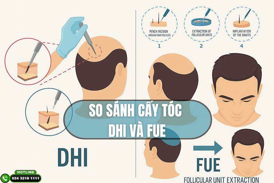 Hỏi đáp về cấy tóc: So sánh cấy tóc FUE và DHI để lựa chọn tối ưu