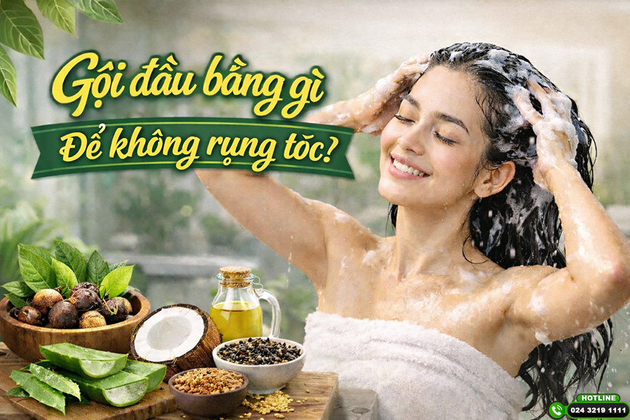 Gội đầu bằng gì để không rụng tóc? Top 5 loại dược liệu giúp ngăn rụng tóc hiệu quả