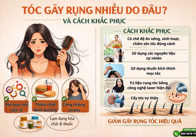 [Tìm Hiểu]: Tóc gãy rụng nhiều do đâu và cách khắc phục