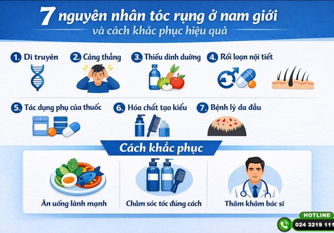 7 nguyên nhân tóc rụng ở nam giới và cách khắc phục hiệu quả