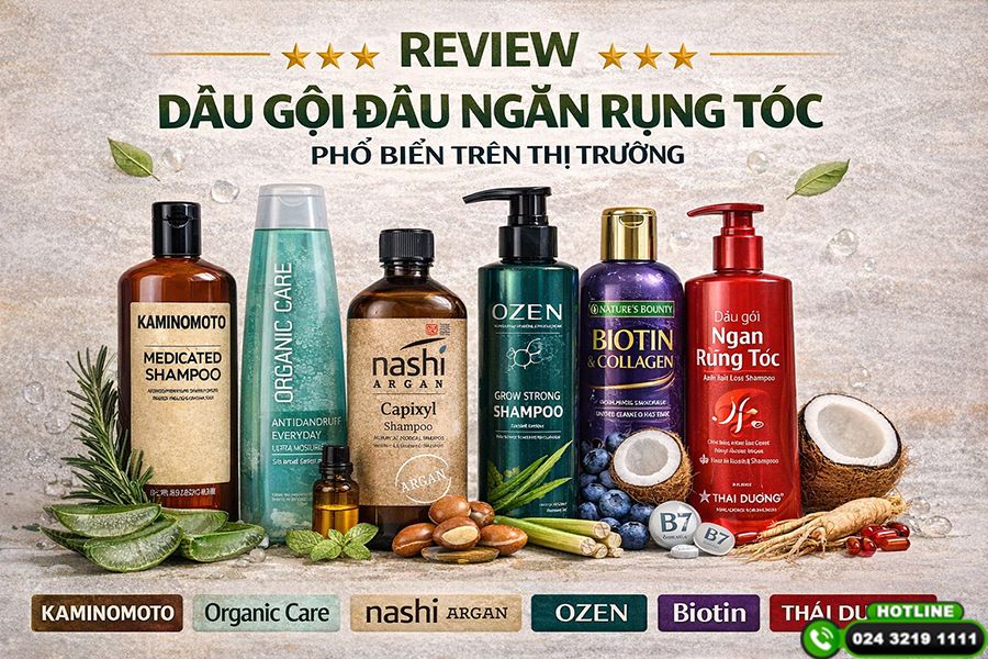 Review dầu gội đầu ngăn rụng tóc phổ biến trên thị trường