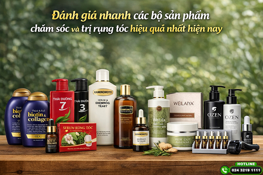 Đánh giá nhanh các bộ sản phẩm chăm sóc và trị rụng tóc hiệu quả nhất hiện nay