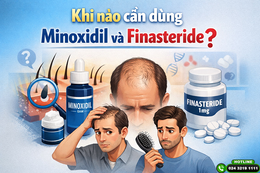 90% người rụng tóc không biết khi nào cần dùng Minoxidil và Finasteride?