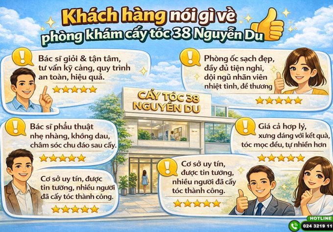 Khách hàng nói gì sau khi trải nghiệm cấy tóc tại phòng khám 38 Nguyễn Du?