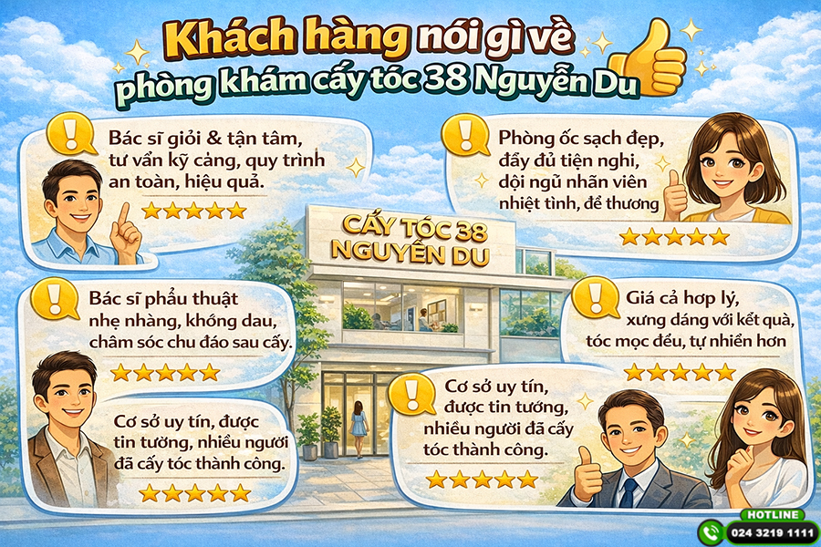 Khách hàng nói gì sau khi trải nghiệm cấy tóc tại phòng khám 38 Nguyễn Du?