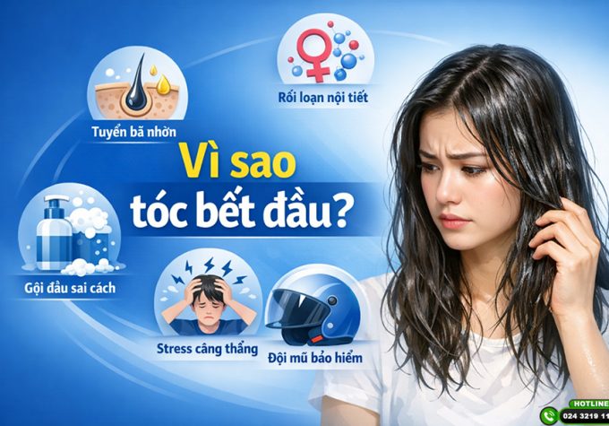 Vì sao tóc bết dầu? Giải cứu mái tóc bóng nhờn hiệu quả