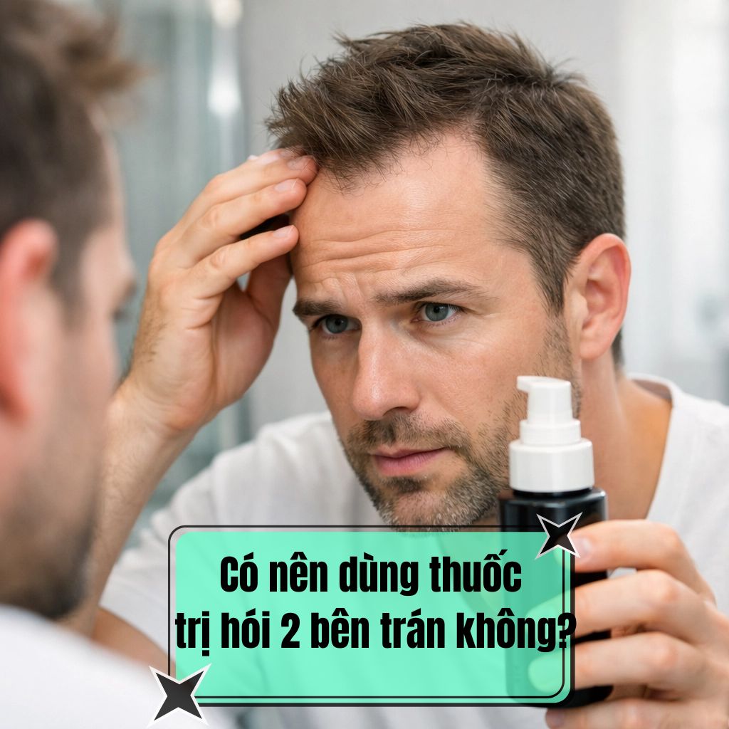 Có nên dùng thuốc trị hói 2 bên trán không? Điều cần biết trước khi sử dụng