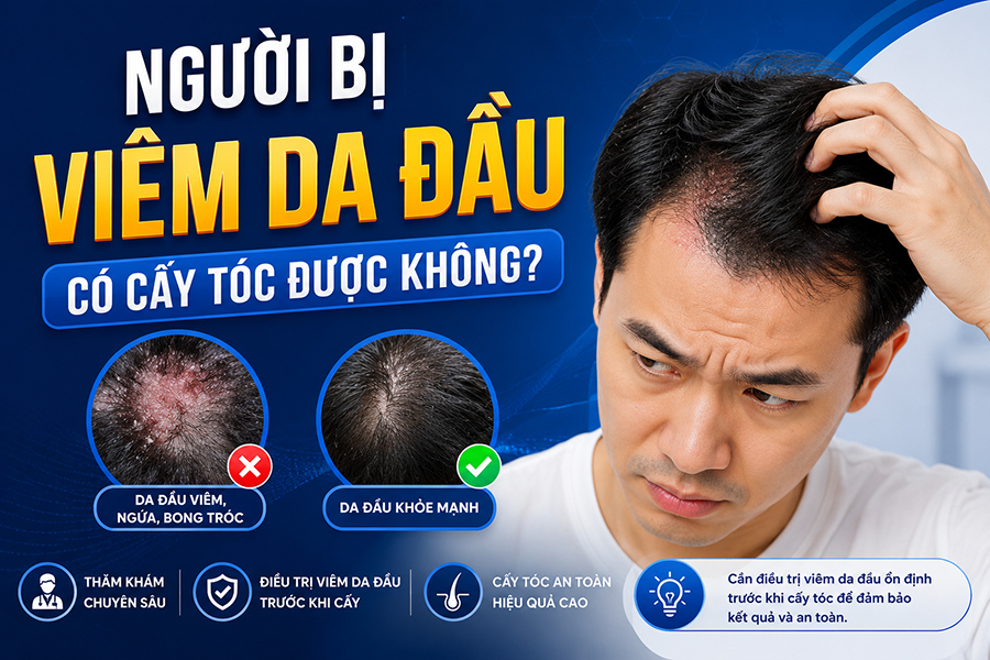Người bị viêm da đầu có cấy tóc được không? Bác sĩ giải đáp