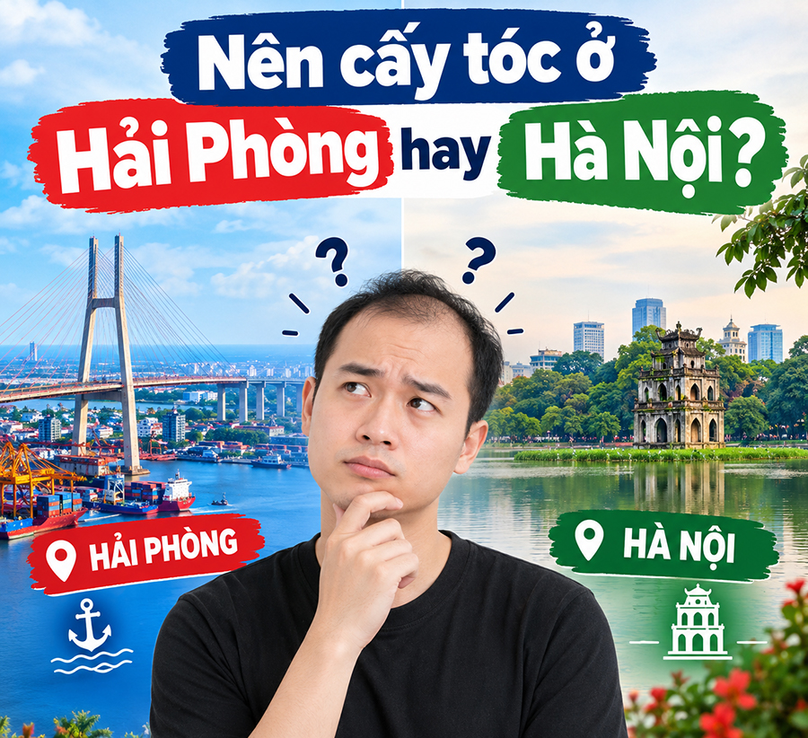 Nên cấy tóc ở Hải Phòng hay Hà Nội? Lựa chọn nào tối ưu thời gian, chi phí?