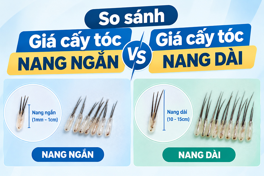 Giá cấy tóc nang ngắn vs giá cấy tóc nang dài: Chênh lệch bao nhiêu, nên chọn phương pháp nào?